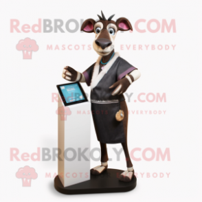 nan Okapi mascot costume character dressed with a Shift Dress and Wallets