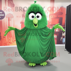 Forest Green Aglet mascot costume character dressed with a Ball Gown and Shawls