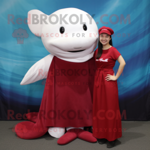 Maroon Beluga Whale maskot...