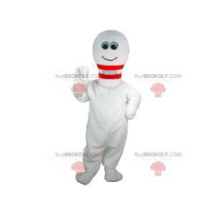 Leuke en glimlachende witte bowlingpin mascotte - Redbrokoly.com