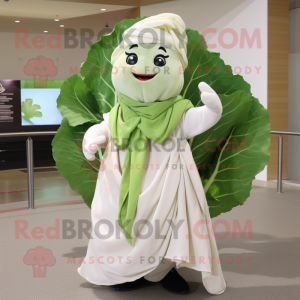 White Cabbage Leaf maskot...