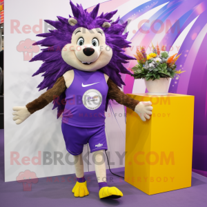 Purple Hedgehog mascotte...