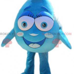 Piccola mascotte di goccia d'acqua carina e sorridente -