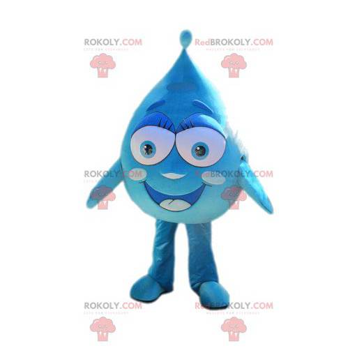 Mascotte de petite goutte d'eau mignonne et souriante -