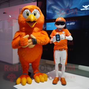 Orange Eagle maskot kostym...