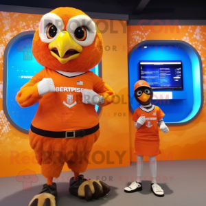 Orange Eagle maskot kostume...