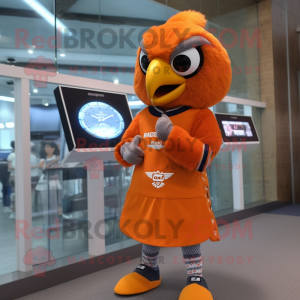 Orange Eagle maskot kostume...