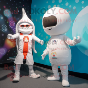 White Alliance mascot costume character dressed with a One-Piece Swimsuit and Cummerbunds