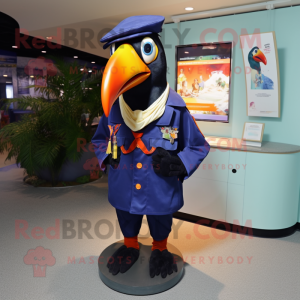 Navy Toucan maskot kostume...