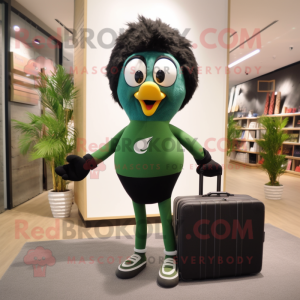 Olive Peacock maskot kostym...