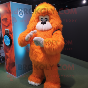 Orange Yeti maskot kostume...