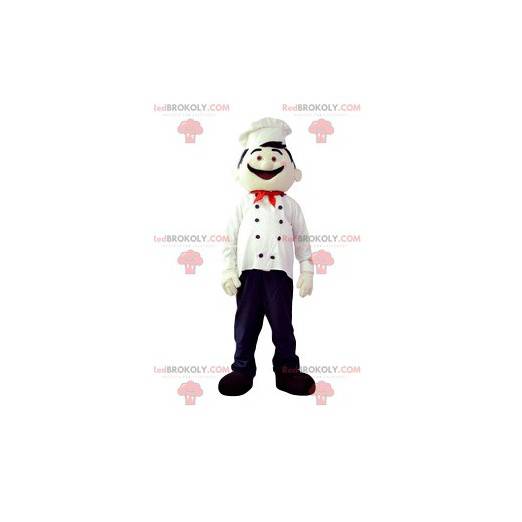 Mascotte de Chef cuisinier avec sa toque blanche -