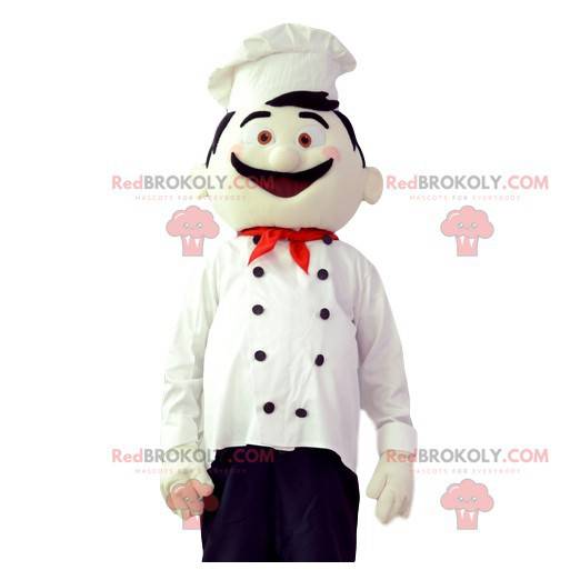 Maskot kuchař s bílým kloboukem - Redbrokoly.com