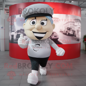 Silver Burgers mascot costume character dressed with a Running Shorts and Berets