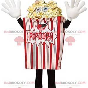 Crazy rød og hvit popcorn kjegle maskot - Redbrokoly.com