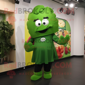 Grön Broccoli maskot kostym...