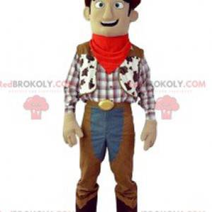 Mascotte da cowboy con il suo cappello marrone e la tipica