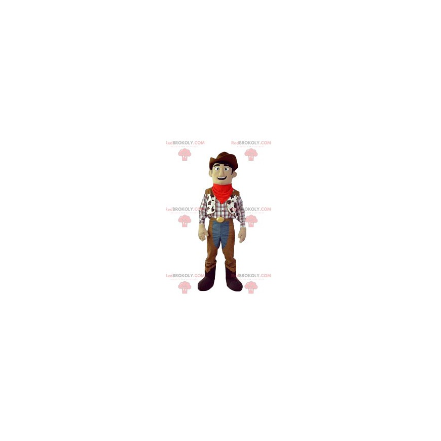 Cowboy maskot med sin brune lue og typiske jakke - Cowboy maskot med sin brune lue og typiske jakke -