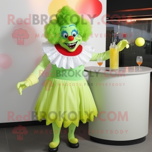 Lime Green Clown mascotte...