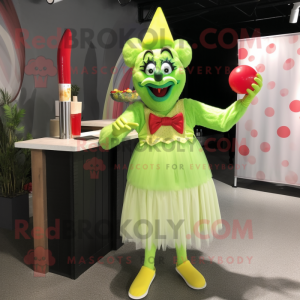 Lime Green Clown mascotte...