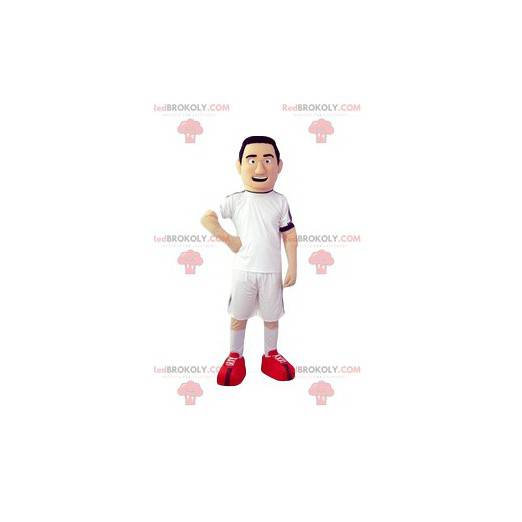 Football player mascot with his white jersey - Redbrokoly.com