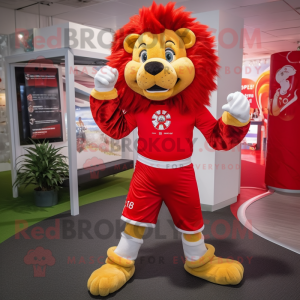 Red Lion maskot kostume...