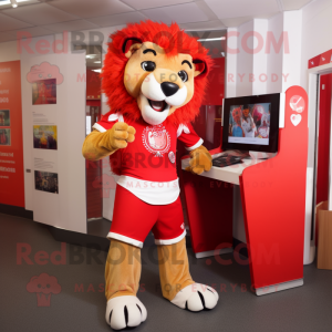 Red Lion maskot kostume...