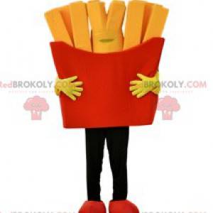 Mascotte de grande barquette de frites rouge - Redbrokoly.com