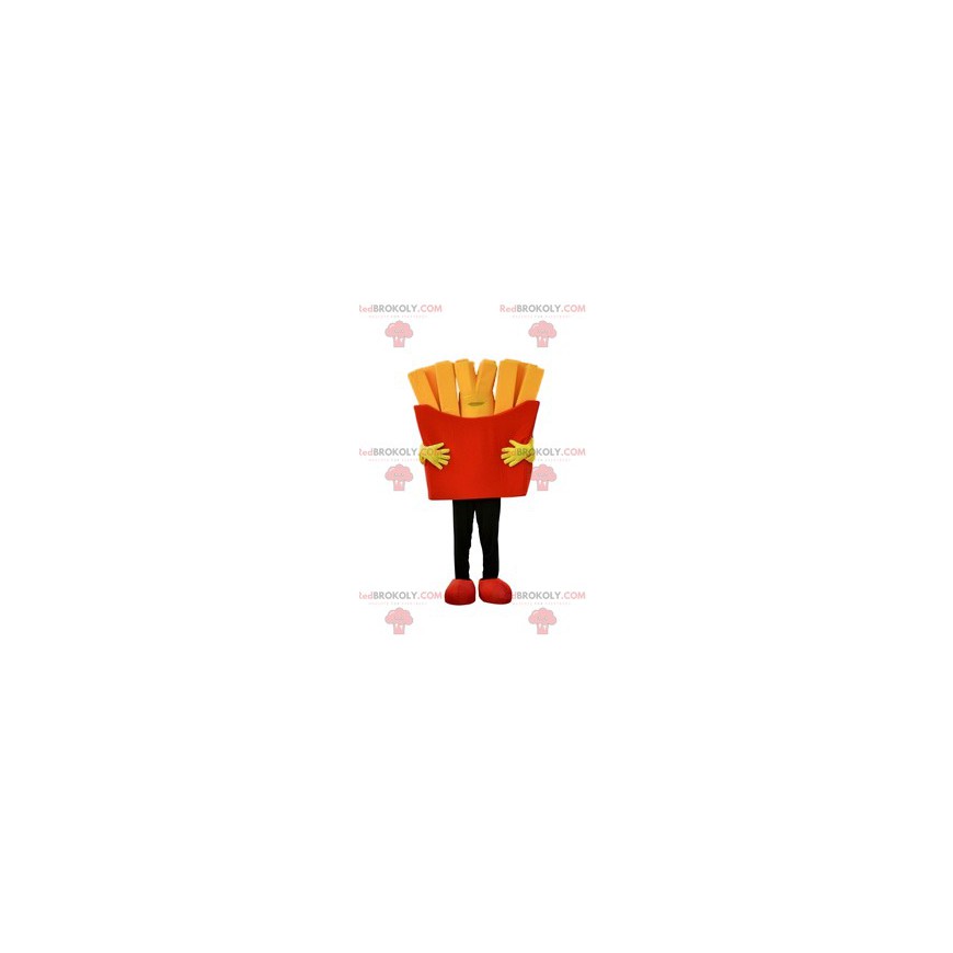 Mascotte de grande barquette de frites rouge - Redbrokoly.com