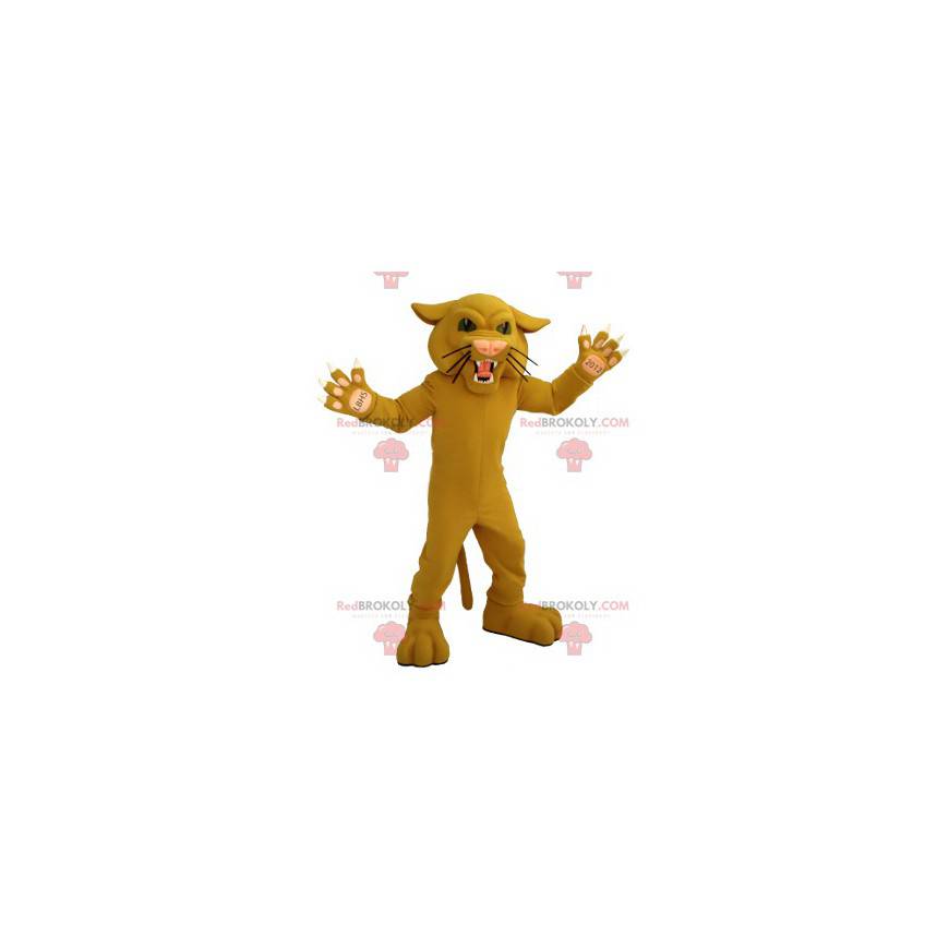 Brullende katachtige beige tijger mascotte - Redbrokoly.com