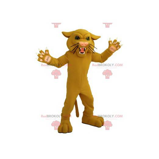 Brullende katachtige beige tijger mascotte - Redbrokoly.com