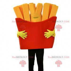 Mascotte de grande barquette de frites rouge - Redbrokoly.com