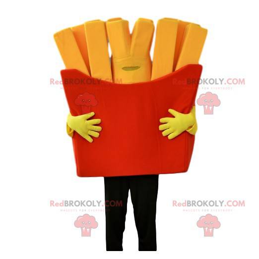 Maskottchen großes Tablett mit roten Pommes - Redbrokoly.com