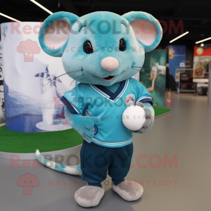 Cyan Dormouse maskot...