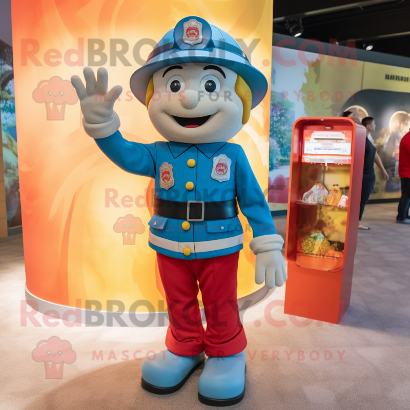 nan Fire Fighter mascot costume character dressed with a Jeans and Anklets nan Fire Fighter mascot costume character dressed with a Jeans and Anklets