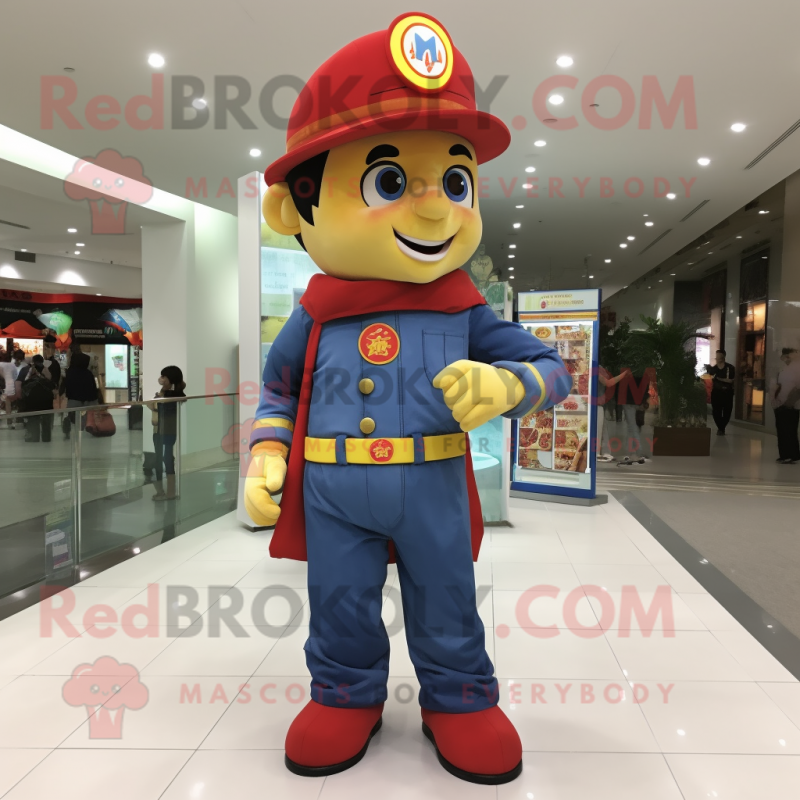 nan Fire Fighter mascot costume character dressed with a Jeans and Anklets