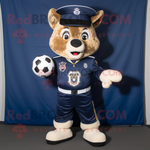 Navy Soccer Goal maskot...