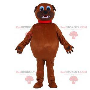 Plump brown dog mascot with his red collar - Redbrokoly.com