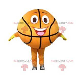 Mascotte de ballon de basket super souriant et marrant -