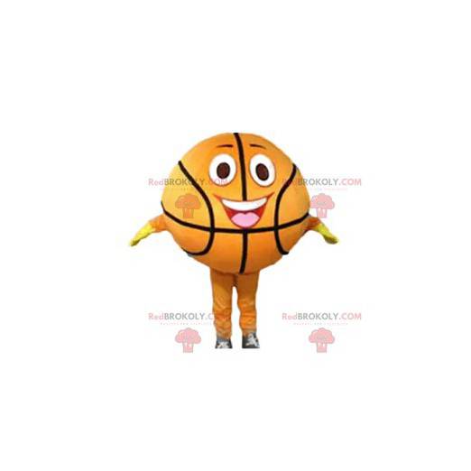 Mascotte de ballon de basket super souriant et marrant -