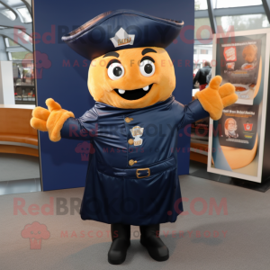 Navy Enchiladas mascot costume character dressed with a Leather Jacket and Tie pins