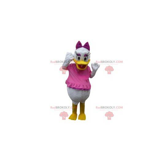 Mascot Daisy Duck, de verloofde van Donald Duck in het roze -