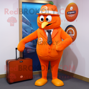 Orange men maskot kostym...