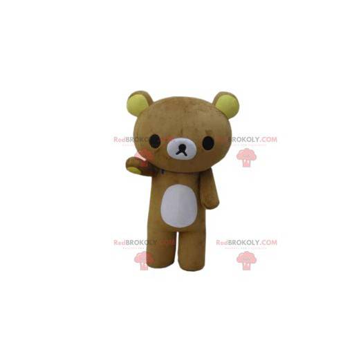 Cute and sad little beige teddy bear mascot - Redbrokoly.com