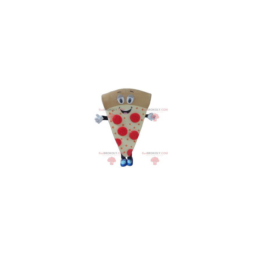Te grappige pizza-mascotte, met chorizo ​​en room -
