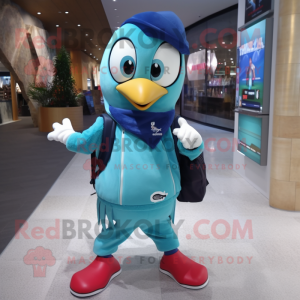 Cyan Woodpecker maskot...