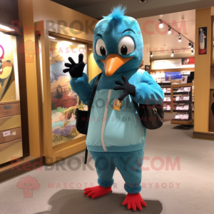 Cyan Woodpecker maskot...