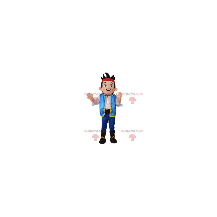 Mascote do personagem mangá com sua bandana vermelha - Mascote do personagem mangá com sua bandana vermelha -
