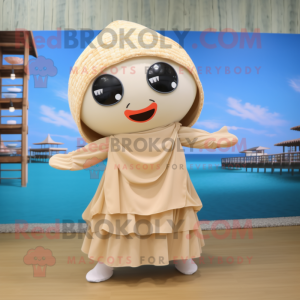 Beige Dim Sum maskot...