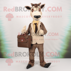 Beige Okapi maskot kostume...